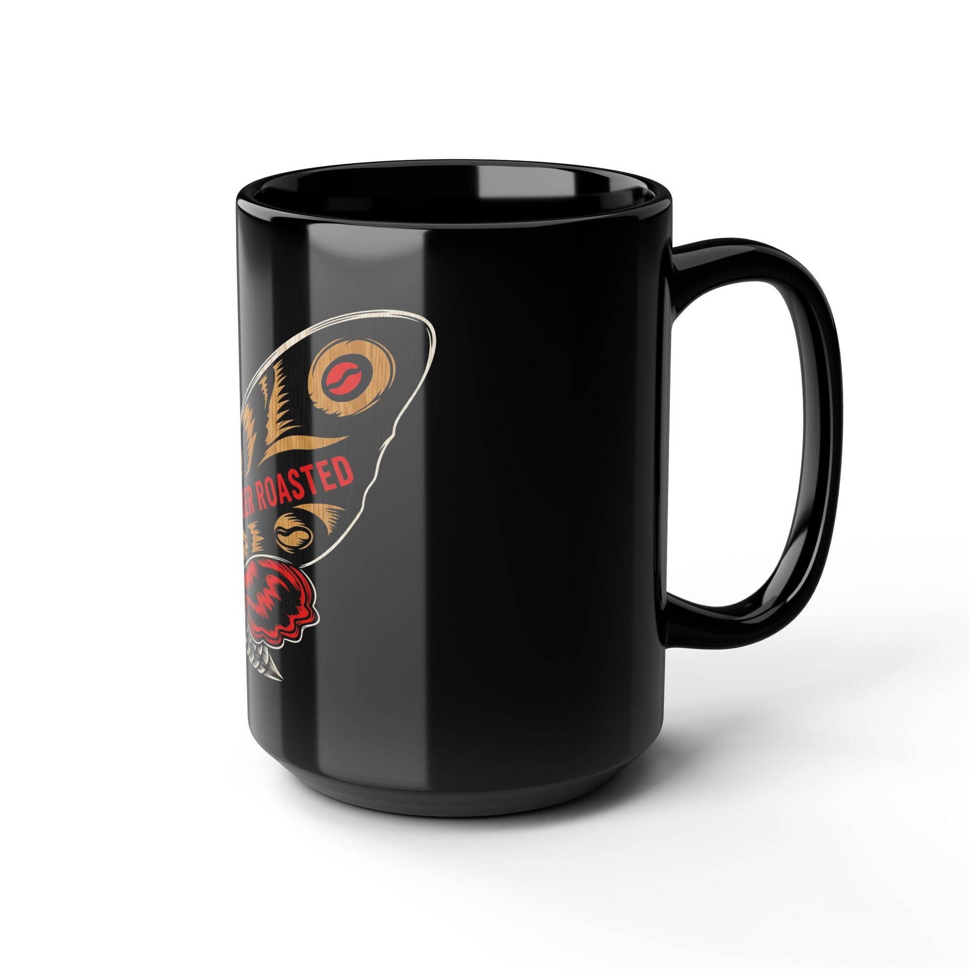 Laser Roasted Black Mug (Throwback Logo), 15oz