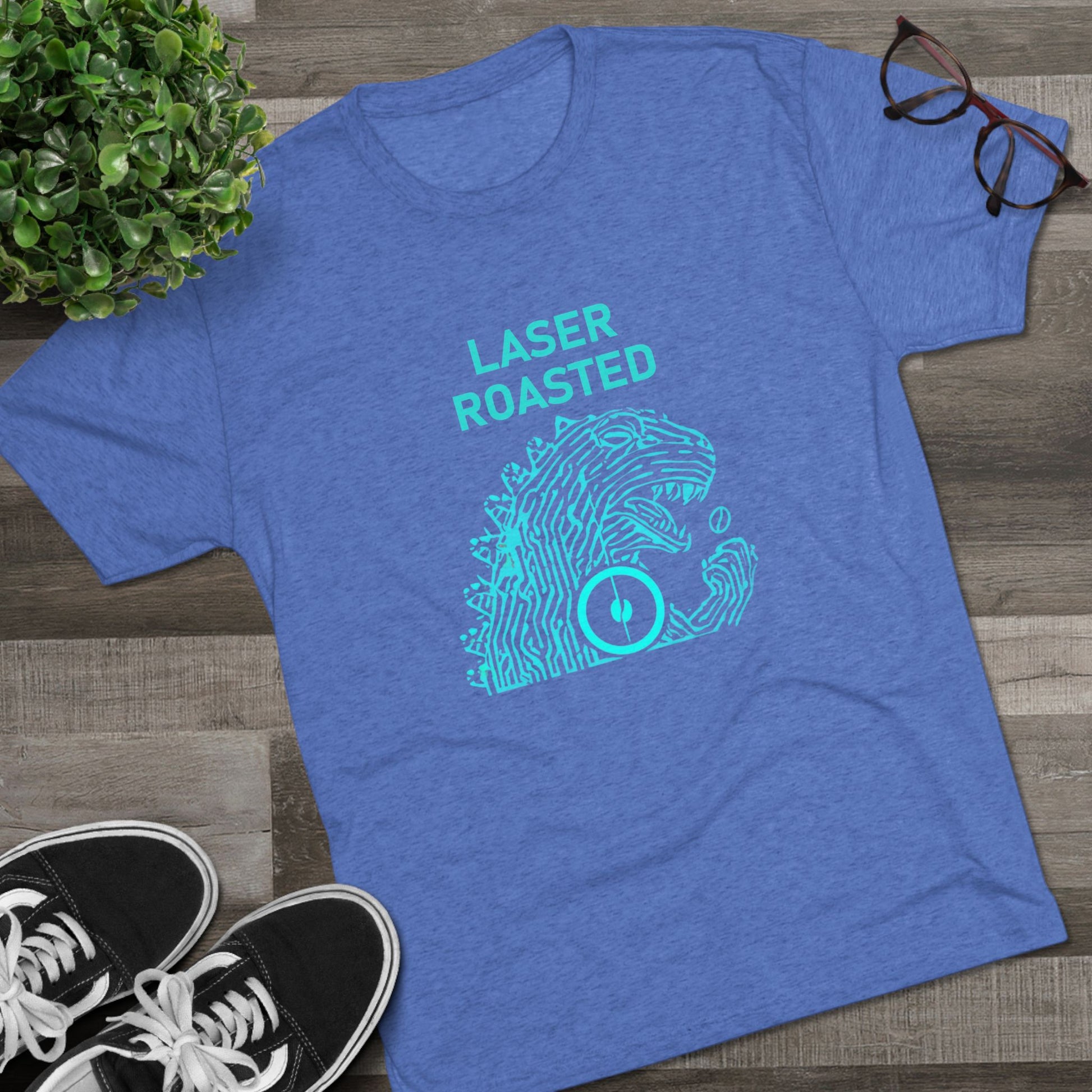 Laser Roasted Coffee Monster Crew Tee | Unisex Tri-Blend Shirt