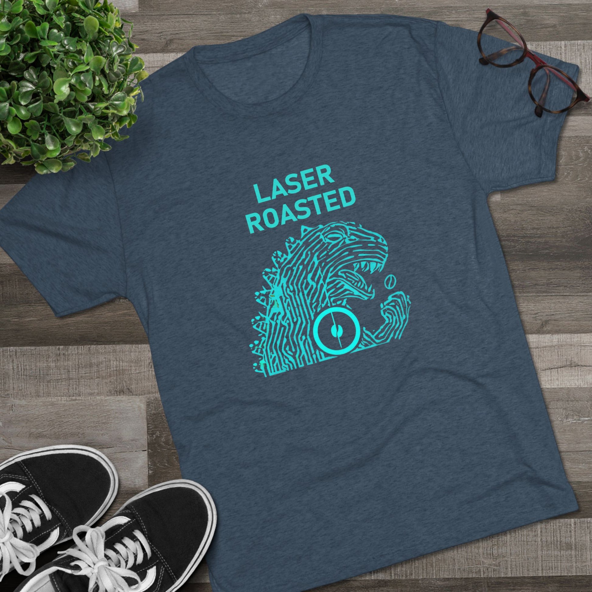 Laser Roasted Coffee Monster Crew Tee | Unisex Tri-Blend Shirt