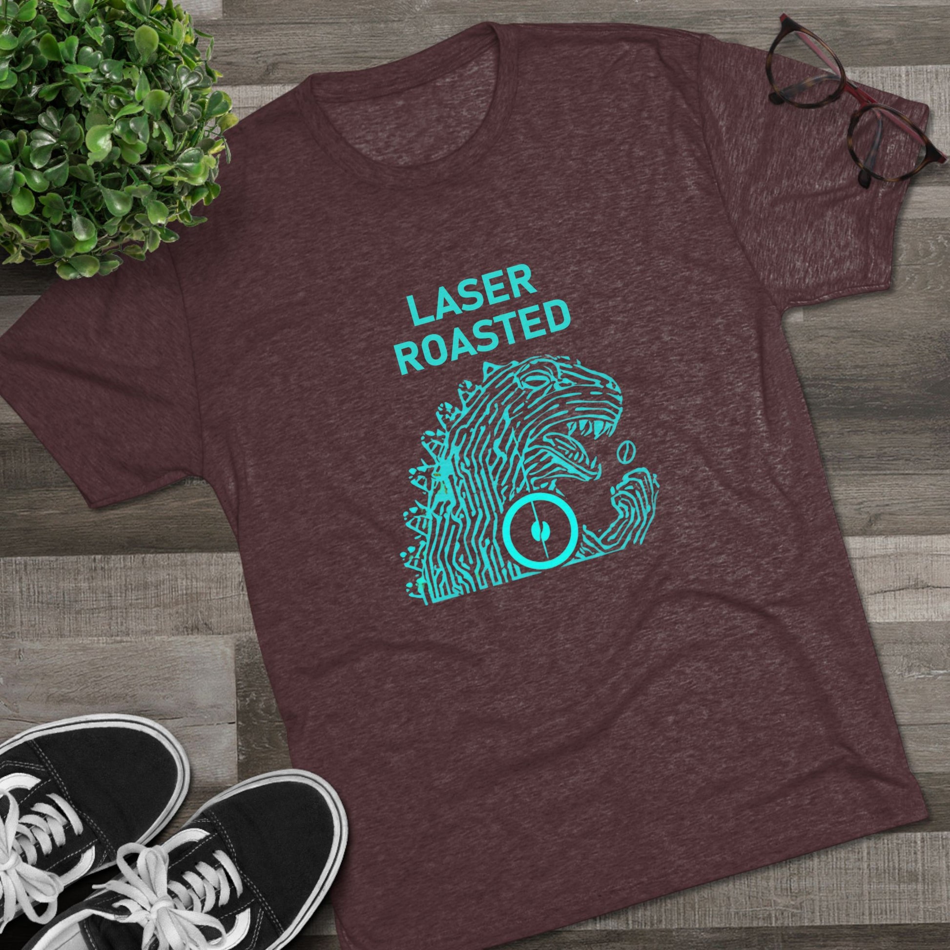 Laser Roasted Coffee Monster Crew Tee | Unisex Tri-Blend Shirt
