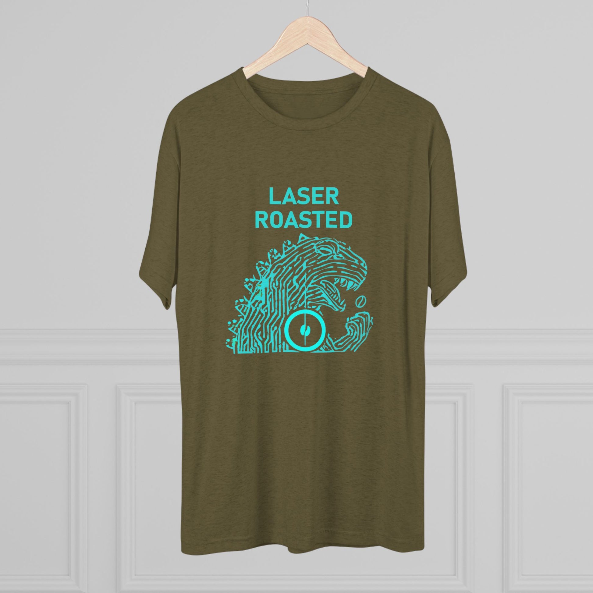 Laser Roasted Coffee Monster Crew Tee | Unisex Tri-Blend Shirt
