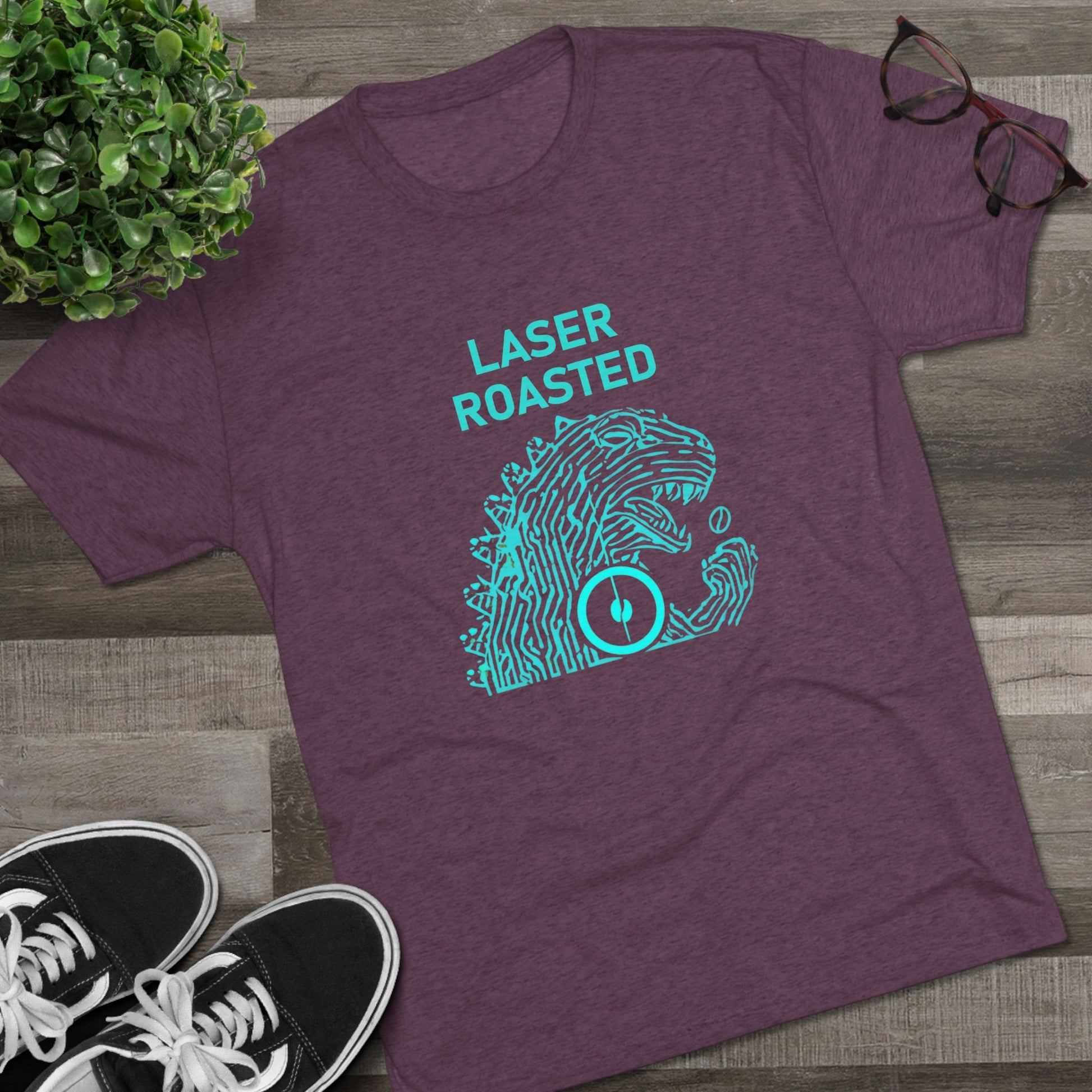 Laser Roasted Coffee Monster Crew Tee | Unisex Tri-Blend Shirt