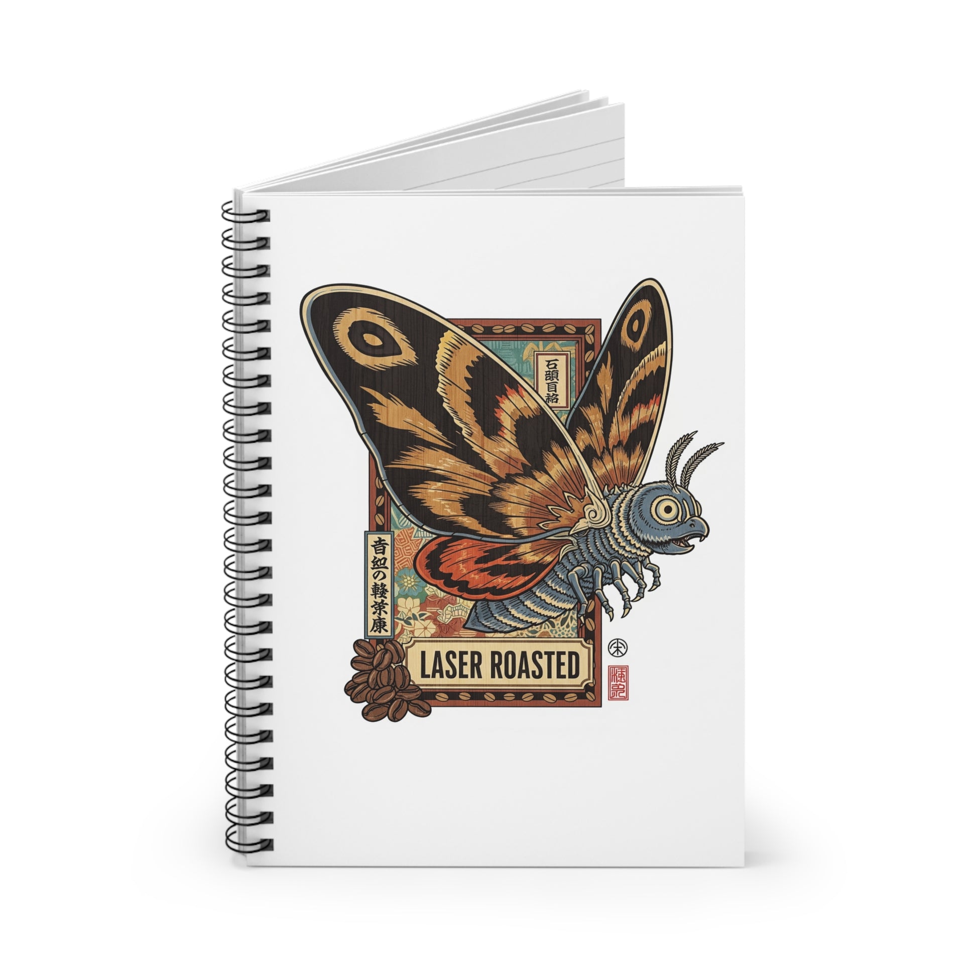 Laser Roasted Moth Spiral Notebook