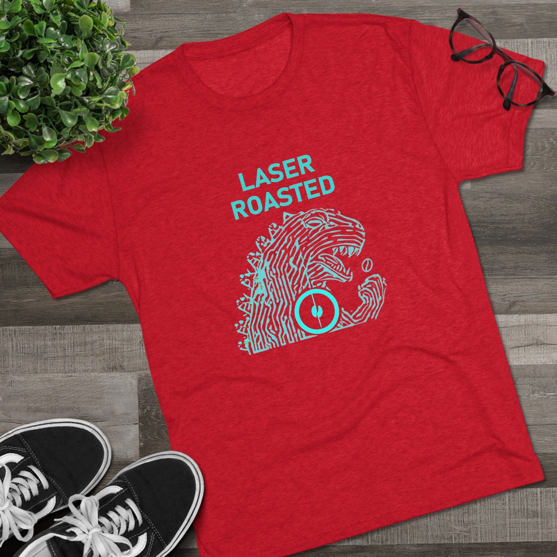 Laser Roasted Coffee Monster Crew Tee | Unisex Tri-Blend Shirt