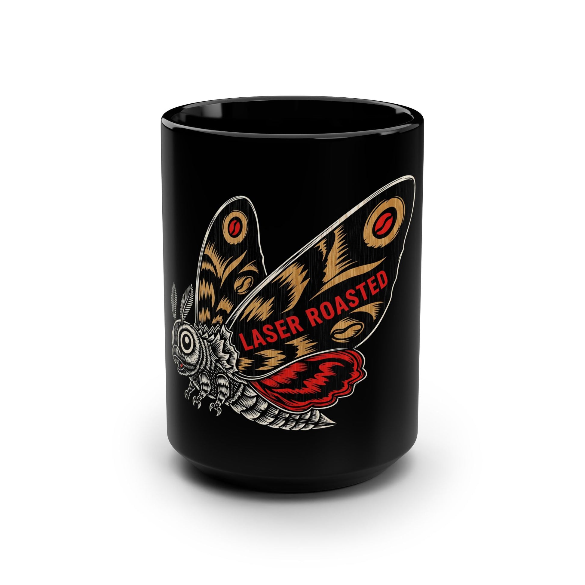 Laser Roasted Black Mug (Throwback Logo), 15oz