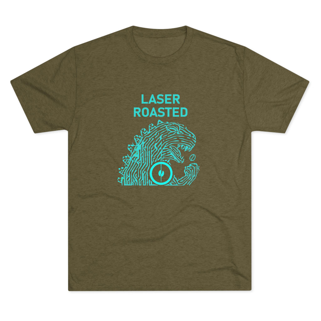 Laser Roasted Coffee Monster Crew Tee | Unisex Tri-Blend Shirt