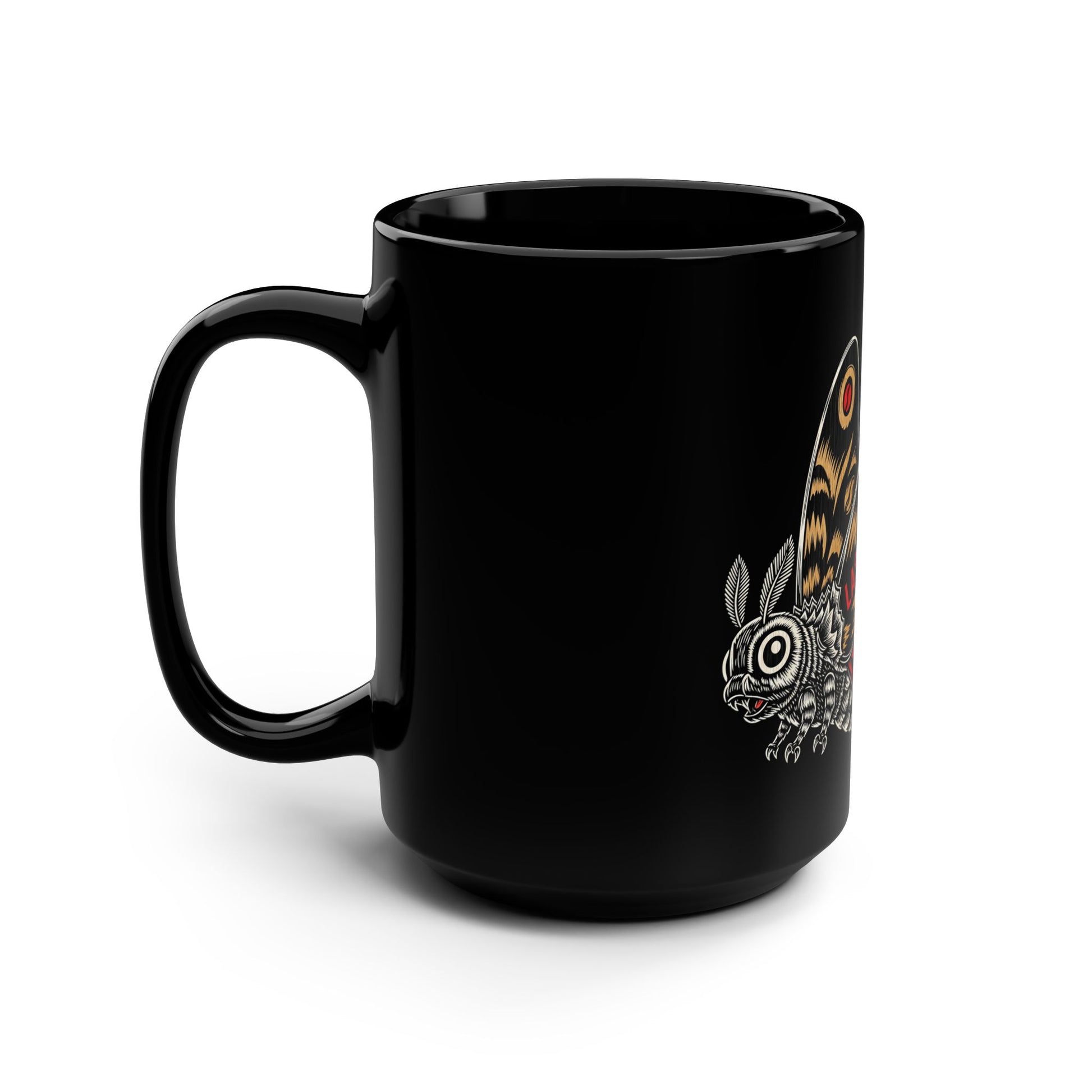 Laser Roasted Black Mug (Throwback Logo), 15oz