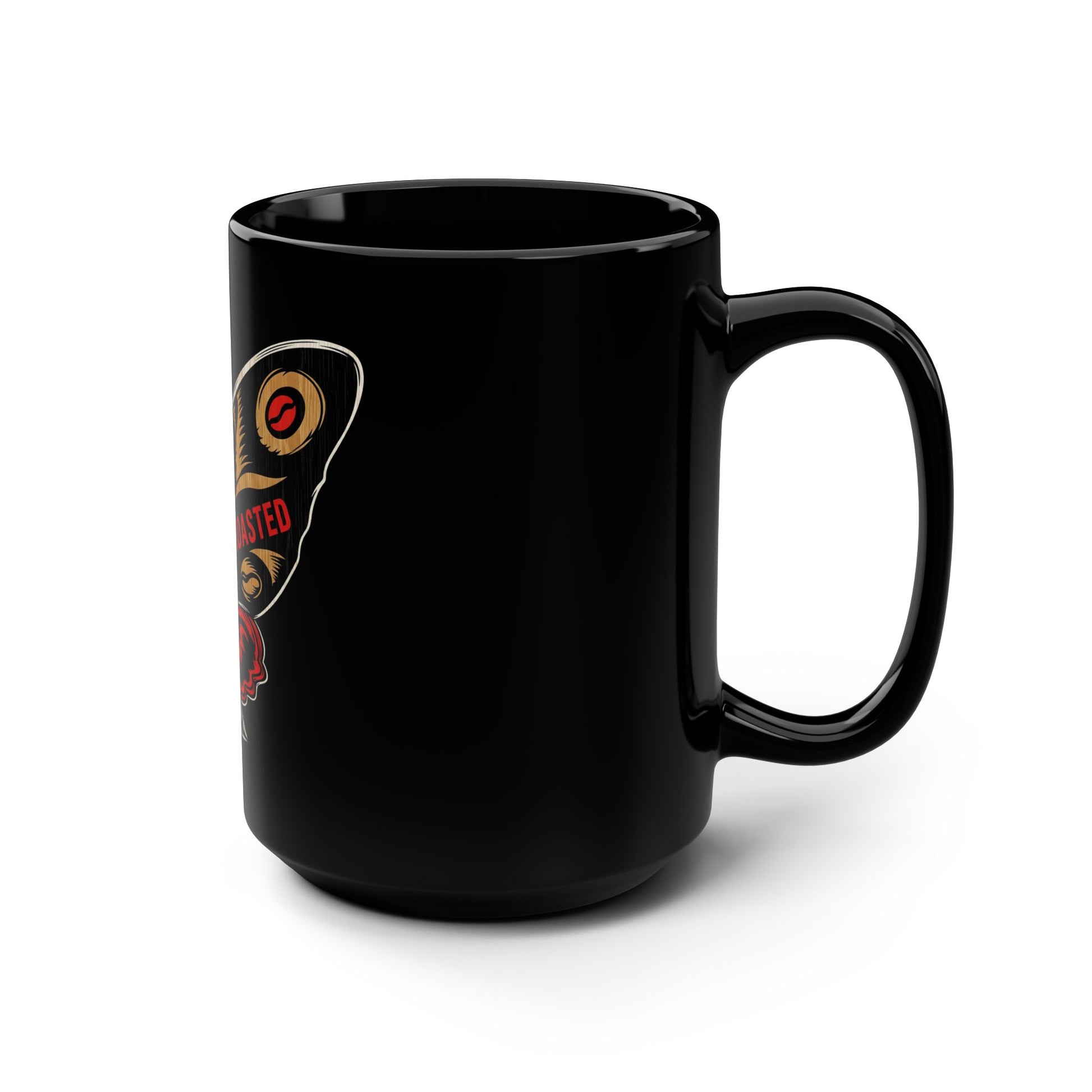 Laser Roasted Black Mug (Throwback Logo), 15oz