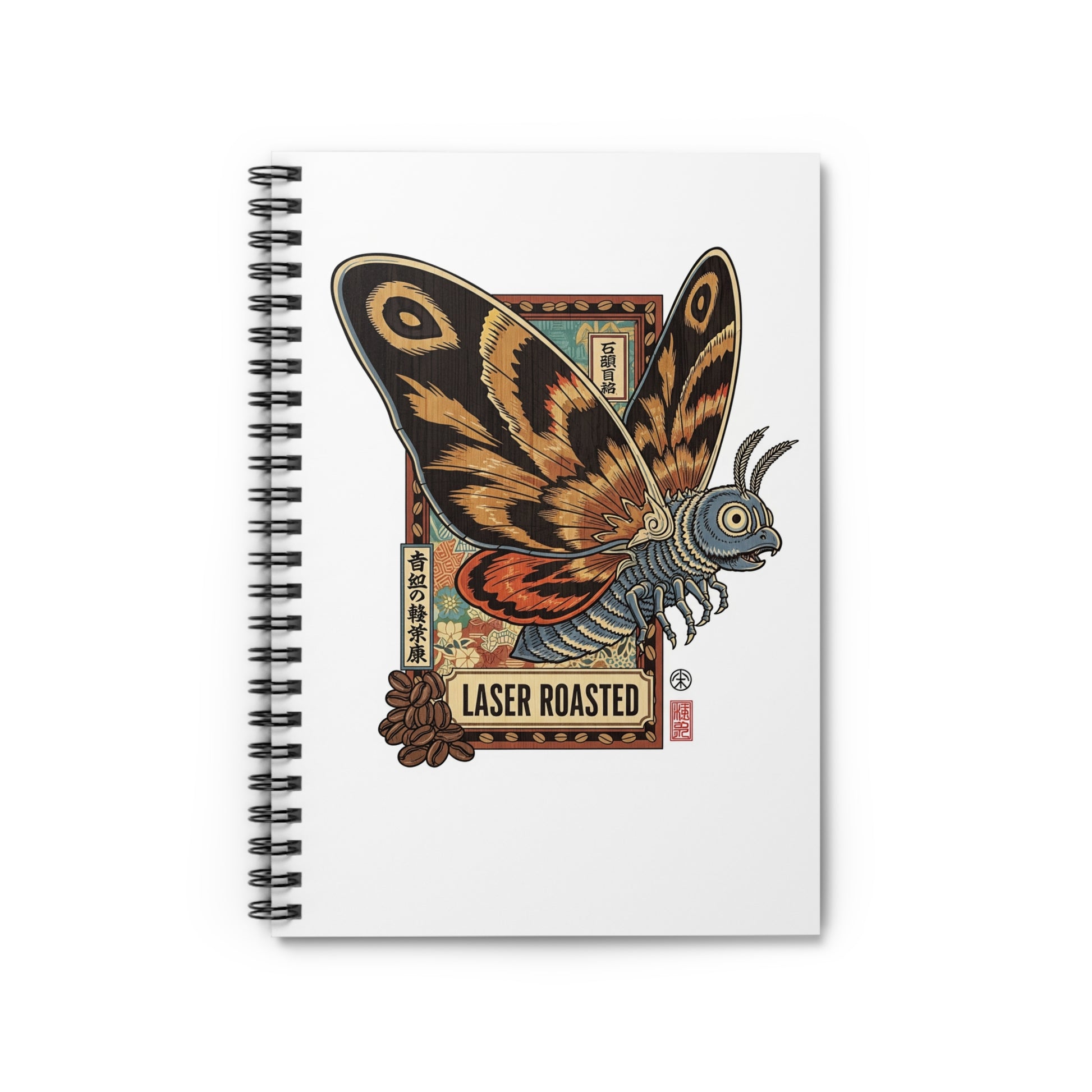 Laser Roasted Moth Spiral Notebook