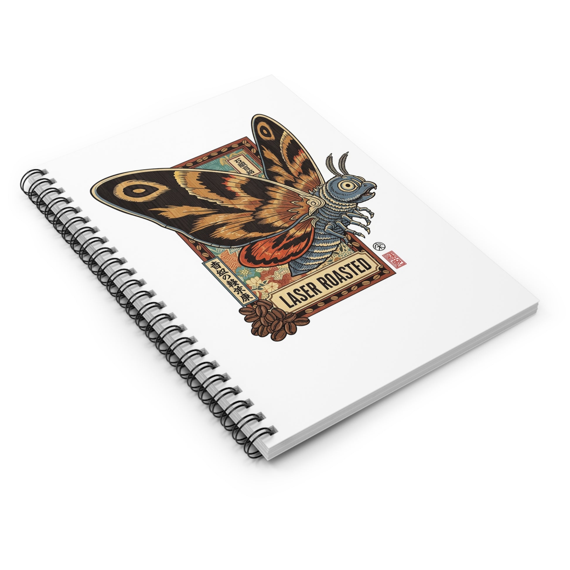 Laser Roasted Moth Spiral Notebook