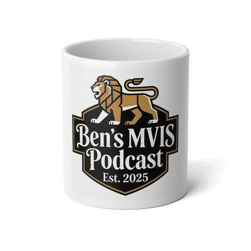 Ben's MVIS Podcast 20oz Jumbo Mug — Lion Logo Coffee Cup, Est. 2025