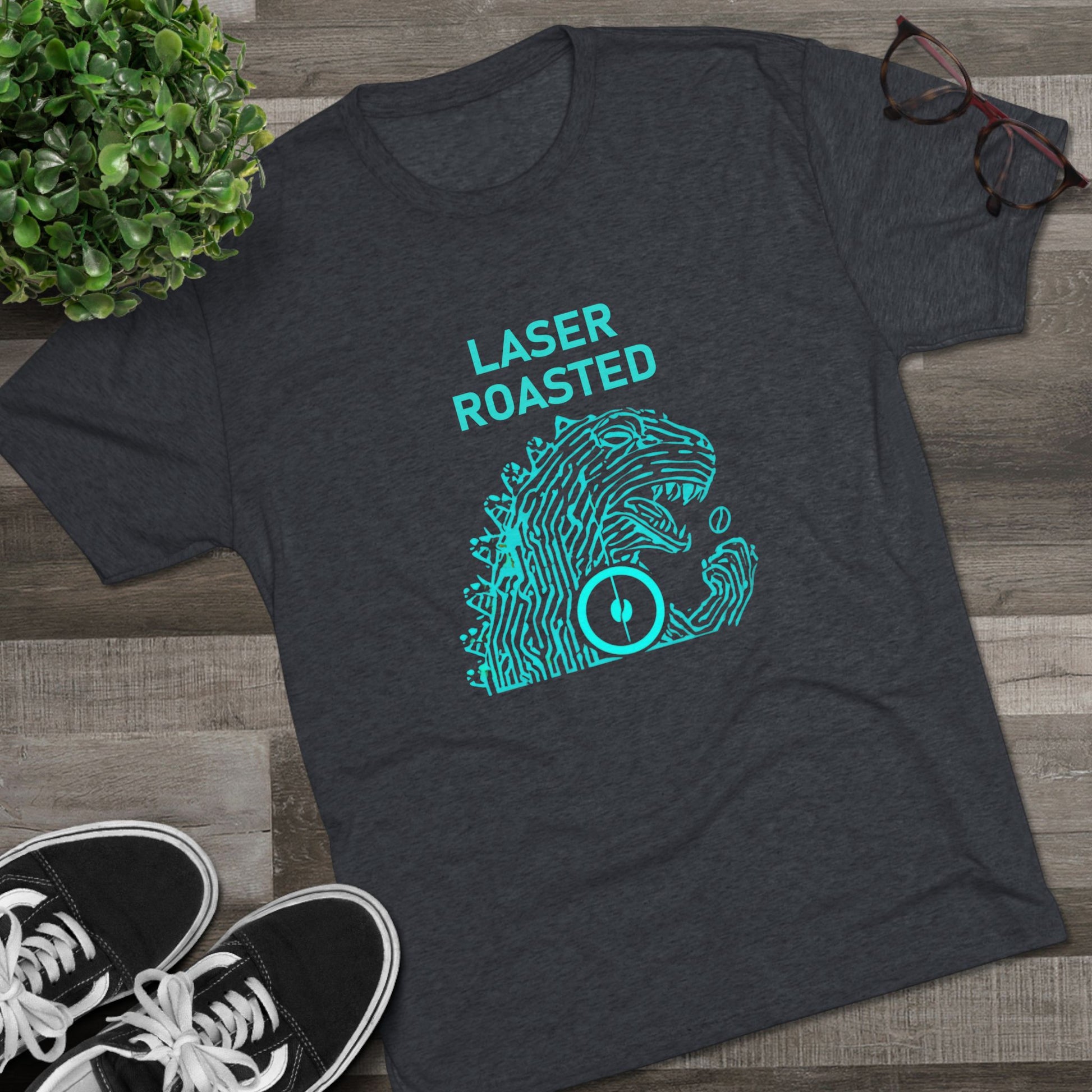 Laser Roasted Coffee Monster Crew Tee | Unisex Tri-Blend Shirt